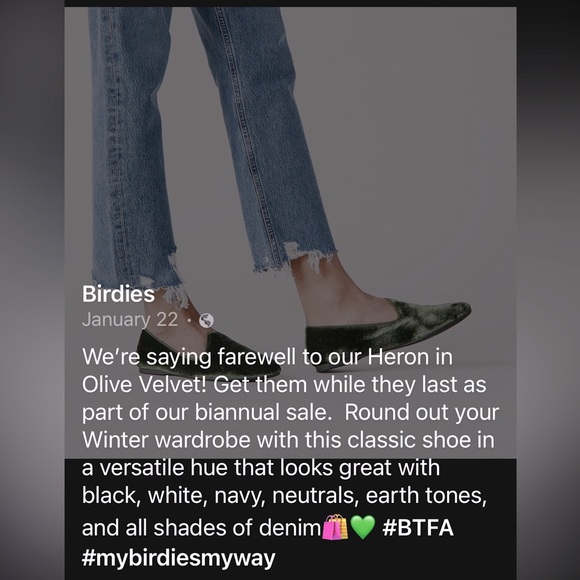 RARE & RETIRED Birdies HERON Olive Luxe Velvet Smoking Flats/Loafers/Slippers - Picture 5 of 16